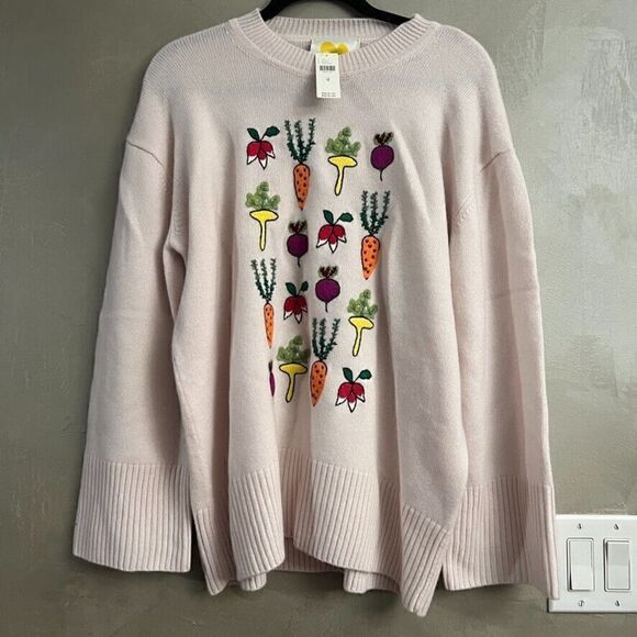 Anthropologie Kerri Rosenthal Cashmere Sweater Maggie Good Roots Pearl MED NEW - Picture 5 of 7